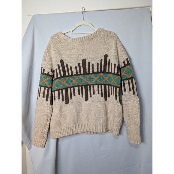 Toad &Co Women's Oversized Knit Cardigan Geometric Earthly Full Button S (675) - Picture 6 of 8